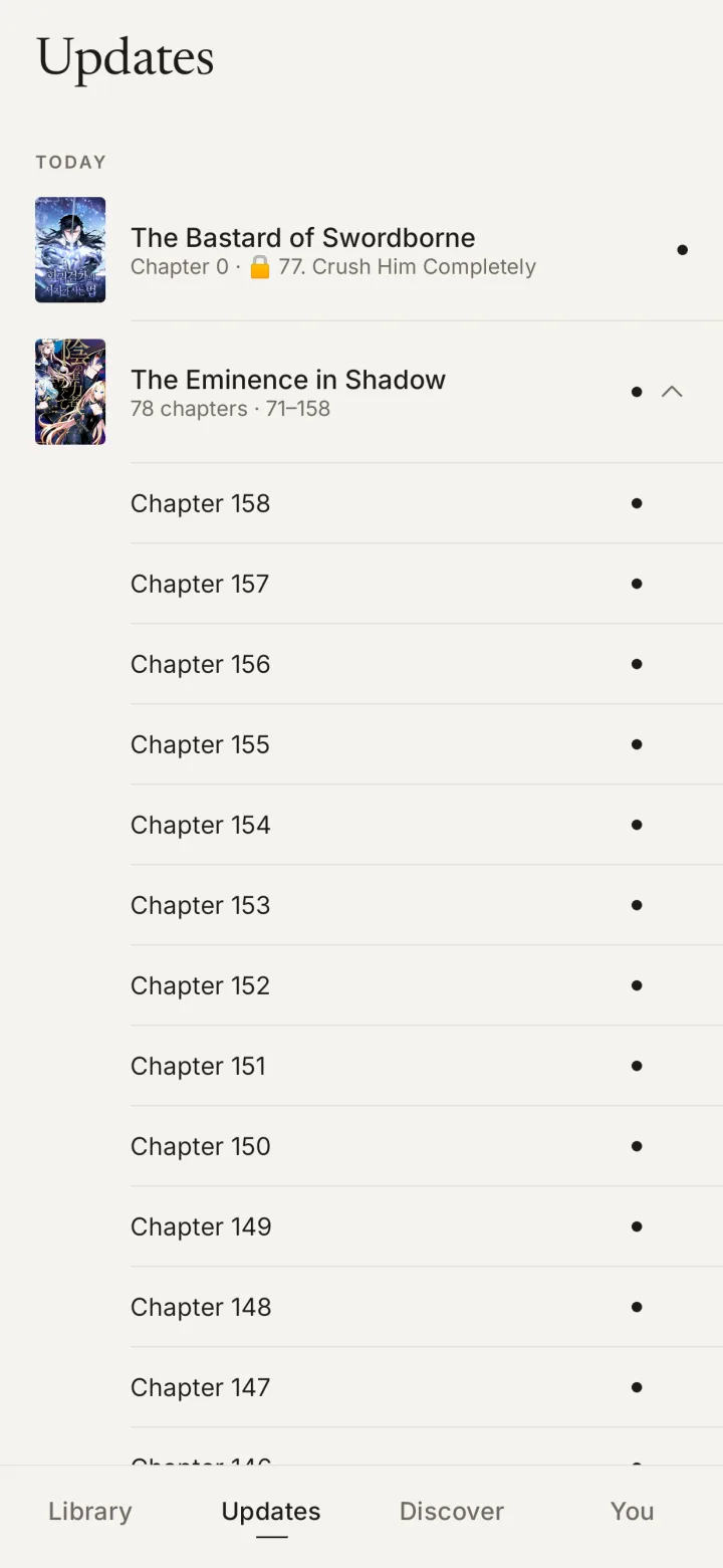 An unfolded group of chapters